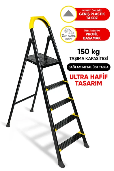 ZE Zigana Ev Gereçleri Hardy 4+1 Basamaklı Özel Tasarım Hafif Merdiven - 4