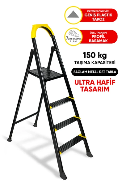 ZE Zigana Ev Gereçleri Hardy 3+1 Basamaklı Özel Tasarım Hafif Merdiven - 5