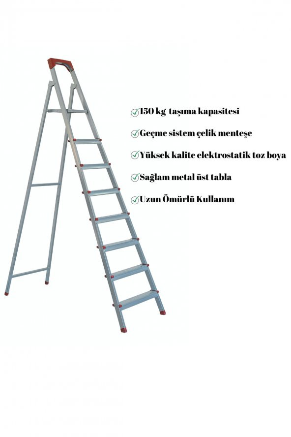 ZE Zigana Ev Gereçleri 7+1 Ev Tipi 150kg Taşıma Kapasiteli Profil Merdiven