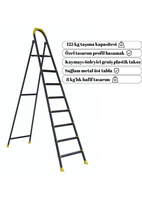 ZE Zigana Ev Gereçleri Hardy 7+1 Özel Tasarım Hafif Merdiven