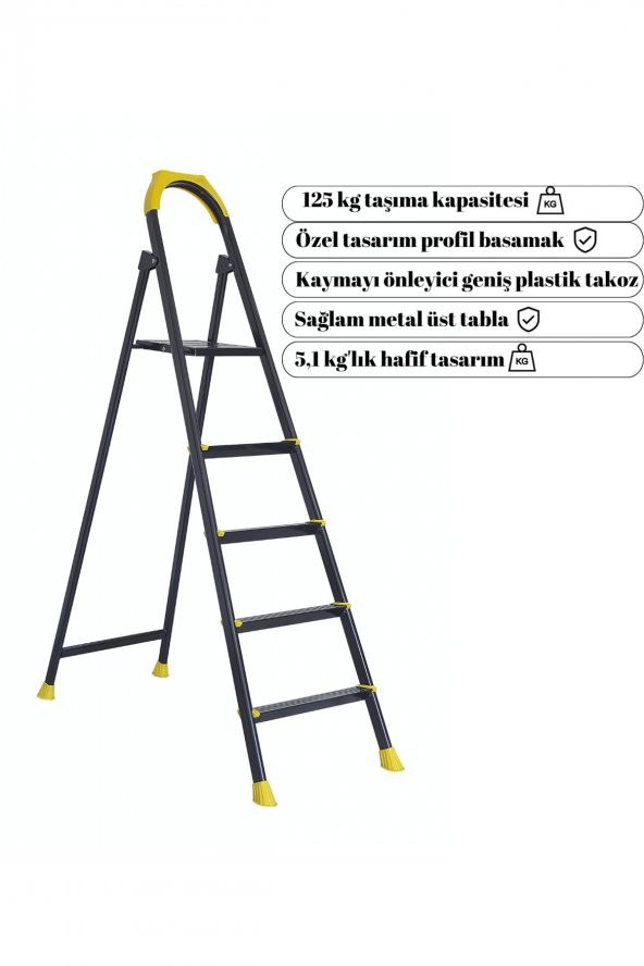 ZE Zigana Ev Gereçleri Hardy 4+1 Basamaklı Özel Tasarım Hafif Merdiven