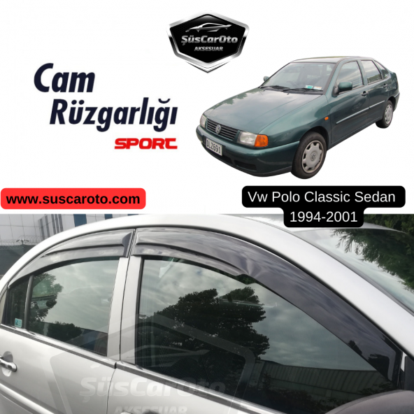 Vw Polo Classic Sedan 1994-2001 Uyumlu Mugen Cam Rüzgarlığı Seti Piano Black 4lü İthal