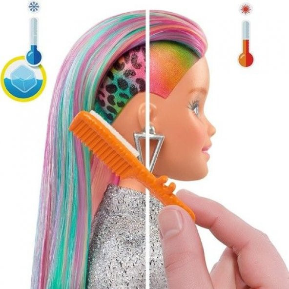 Barbie Leopar Desenli Saçlar Bebeği GRN81 - 5