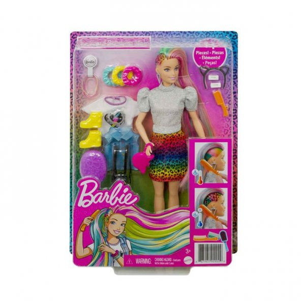Barbie Leopar Desenli Saçlar Bebeği GRN81 - 6