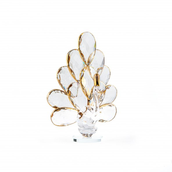 Saray Ottoman Altın Detaylı Cam Tavus Kuşu Biblo - 2