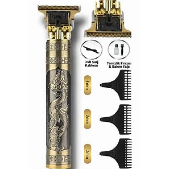 Kuru Kafa T Bıçaklı Saç Sakal Ense Çizim Epilasyon Öncesi Tıraş Traş Makinesi - 3