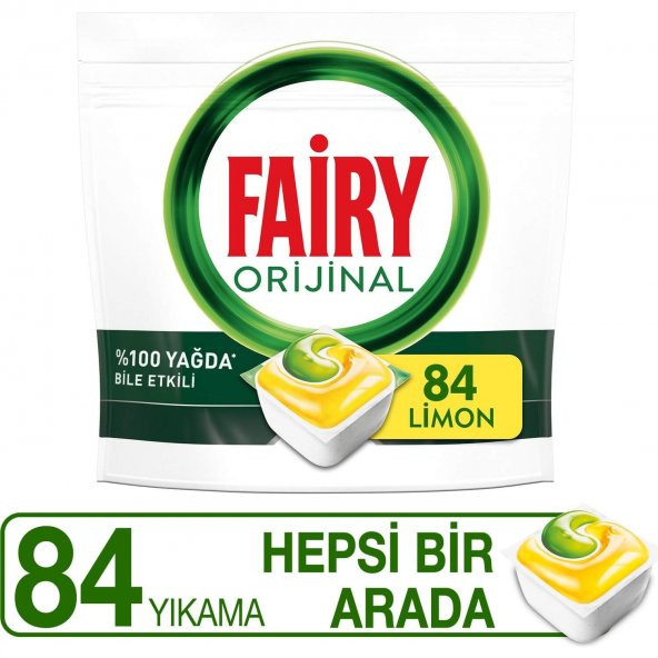 Fairy Hepsi Bir Arada Bulaşık Makinesi Deterjanı Tableti / Kapsülü Limon Kokulu 84 Yıkama