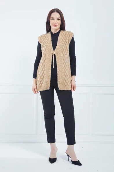 Kadın Somon Standart Yumoş Gelin Yelek - 7