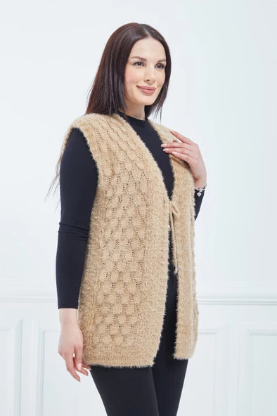 Kadın Somon Standart Yumoş Gelin Yelek - 3