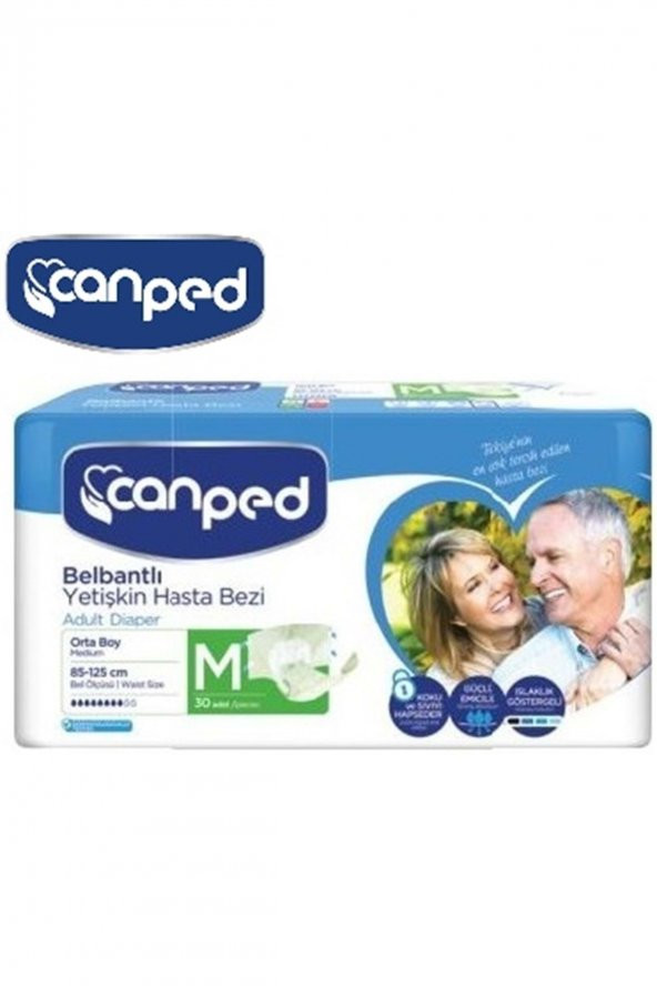 Canped Hasta Bezi Yetişkin Bel Bantlı Polietilenli M-Orta Boy 150 Adet - Resim 2