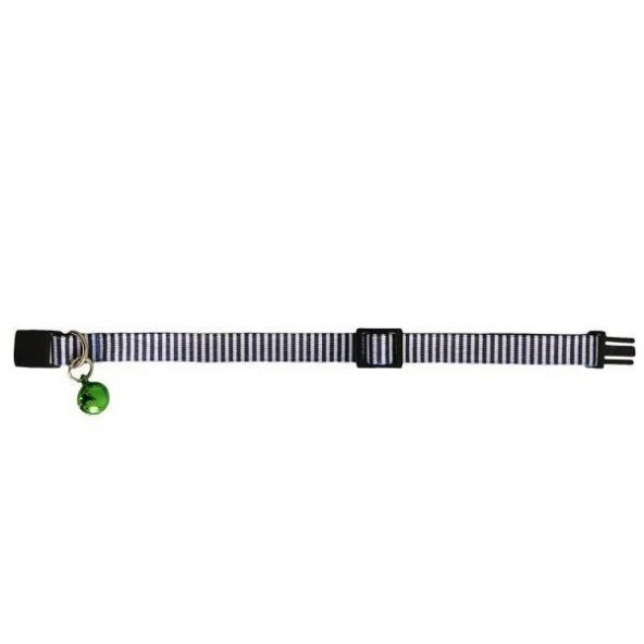 PetTagArt Güvenlik Kilitli Ayarlanabilir Lacivert Beyaz Desenli  Yumuşak Doku Kedi Boyun Tasması 22-30 cm - 2