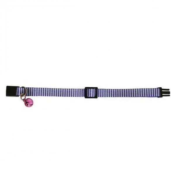 PetTagArt Güvenlik Kilitli Ayarlanabilir Mavi Beyaz Desenli  Yumuşak Doku Kedi Boyun Tasması 22-30 cm - 2