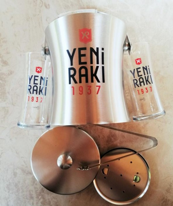 2 YENİ RAKI RAKI BARDAĞI 1 ADET YENİ RAKI BUZ KOVASI MAŞA HEDİYELİ - 1
