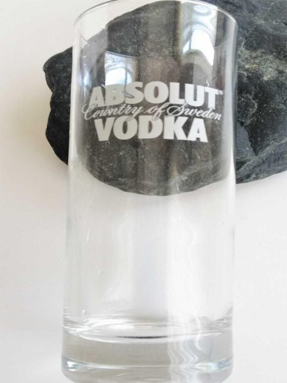 BEYAZ YAZILI ABSOLUT VOTKA BARDAĞI 1 ADET NO 7