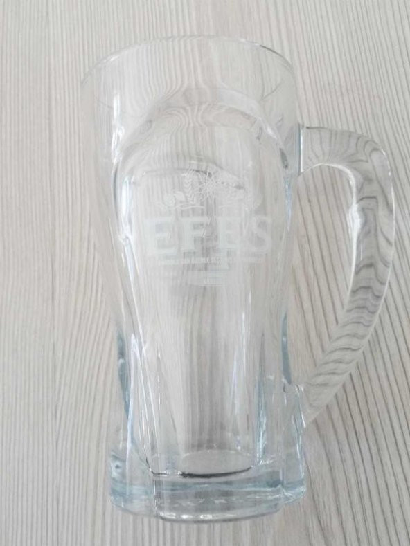 0.3LT EFES PİLSEN BİRA BARDAĞI BEYAZ YAZILI KULPLU 1 ADET - Resim 2