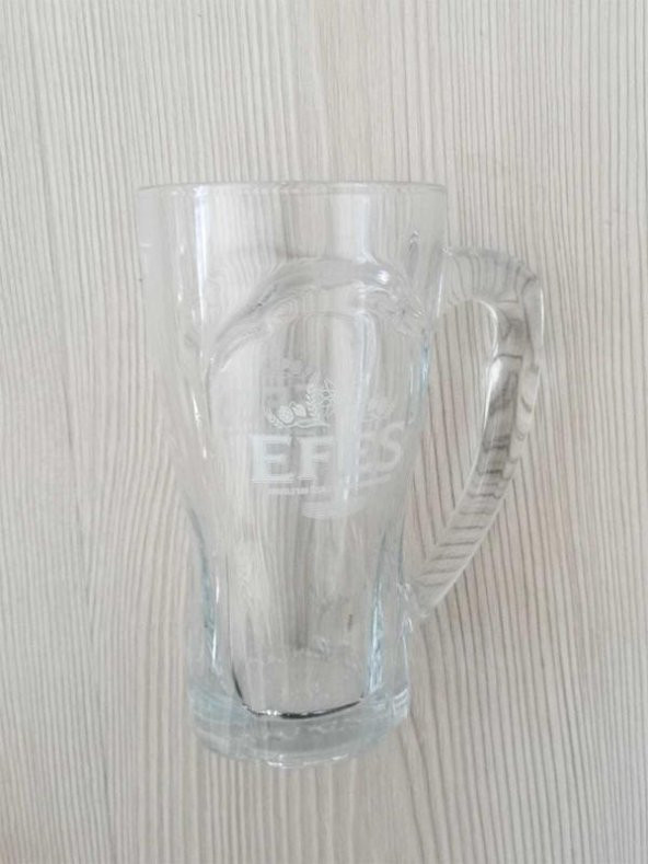 0.3LT EFES PİLSEN BİRA BARDAĞI BEYAZ YAZILI KULPLU 1 ADET - Resim 3