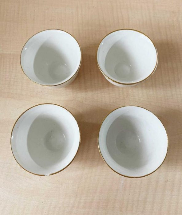 Vinatege 4 Adet Alemdar Porselen Üretimi Kahve Fincanı - 3