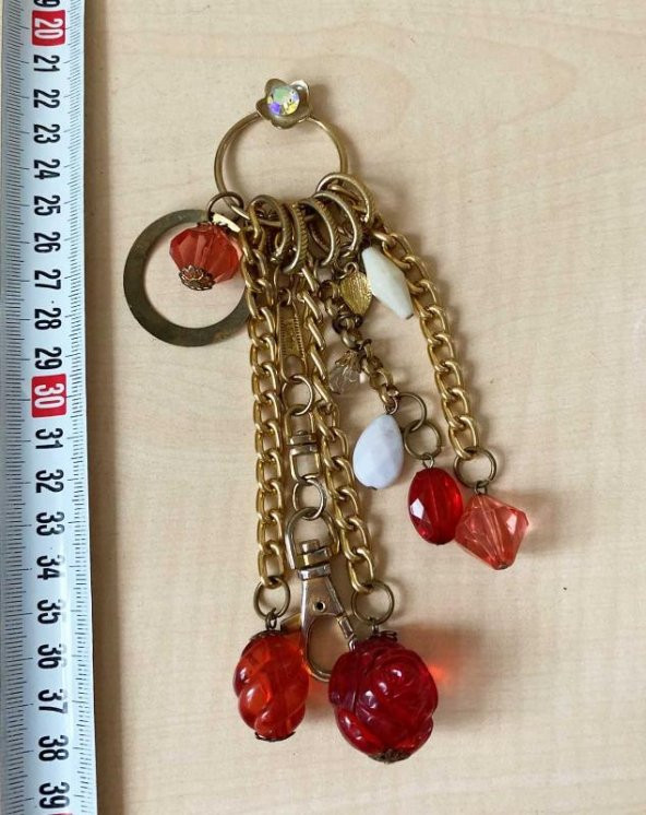 BONCUKLU ANAKTARLIK KOLYE ÇANTA SÜSÜ - 2