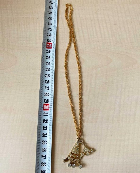 VİNTAGE METAL TAŞLI KOLYE KONDÜSYONU İYİDİR NO - 2