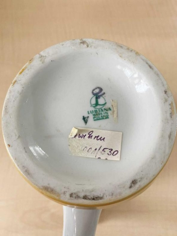 0.5LT AVRUBA EL BOYAMA POLONYA DAMGALI BİRA BARDAĞI KULPLU BARDAK TANKART - 4