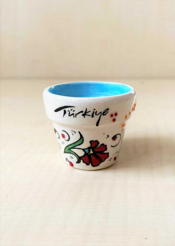 EL YAPIMI VE EL BOYAMA İZMİR ŞİRİNCE YAZILI FİNCAN SOSLUK KÜRDANLIK ürün görseli