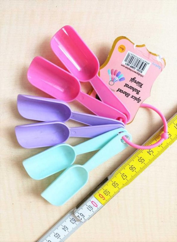6 Lı Plastik Baharat Kaşığı - Resim 2