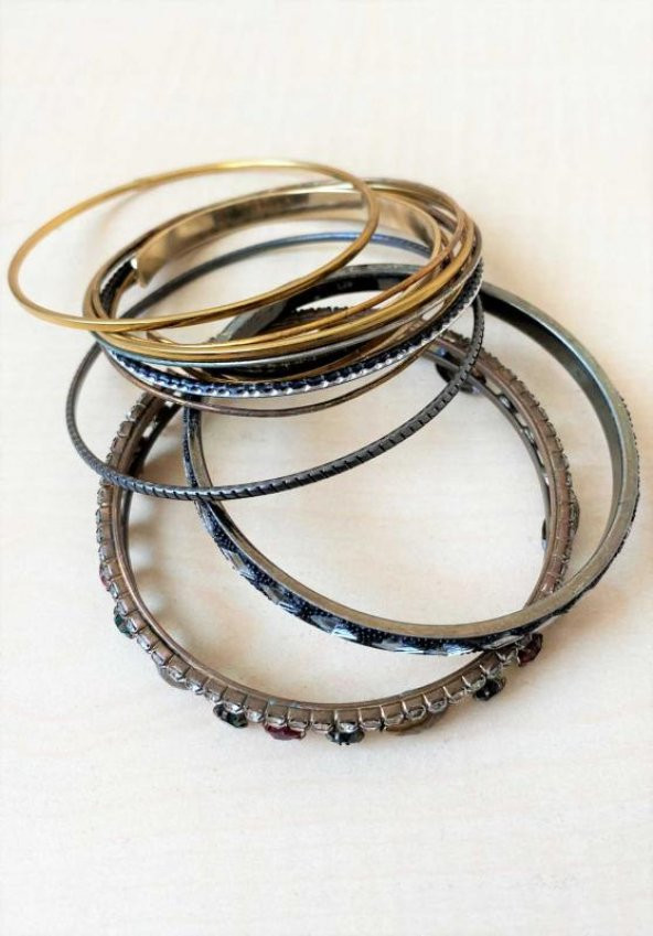 VİNTAGE 8 ADET METAL BİLEZİK - 3