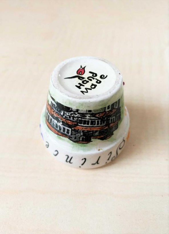 EL YAPIMI VE EL BOYAMA İZMİR ŞİRİNCE YAZILI FİNCAN SOSLUK KÜRDANLIK - Resim 3