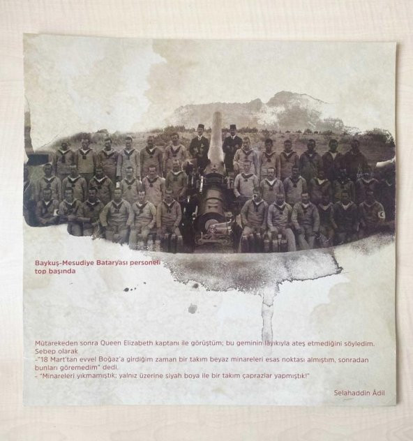 40X40 CM ÇANAKKALE RESİMLERİ BAYKUŞ MESUDİYE BATARYASI KUŞE KAĞIT BASKI ürün görseli