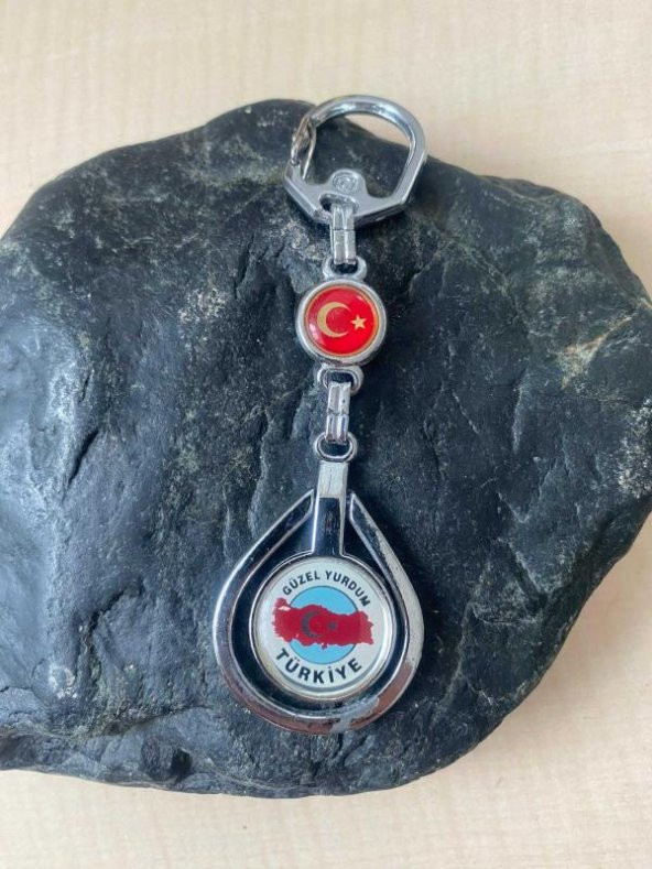 KOLEKSİYONLUK GÜZEL YURDUM TÜRKİYE YAZILI ANAHTARLIK AYYILDIZ NO94 - Resim 2