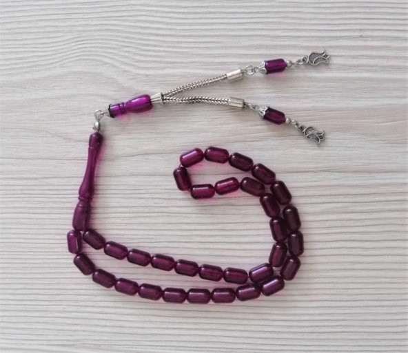 TOZ KEHRİBAR TESBİH PÜSKÜLLÜ TESBİH KARARMA YAPMAZ HEDİYE PAKETİNDE GÖNDERİLECEKTİR N0 587 - 2