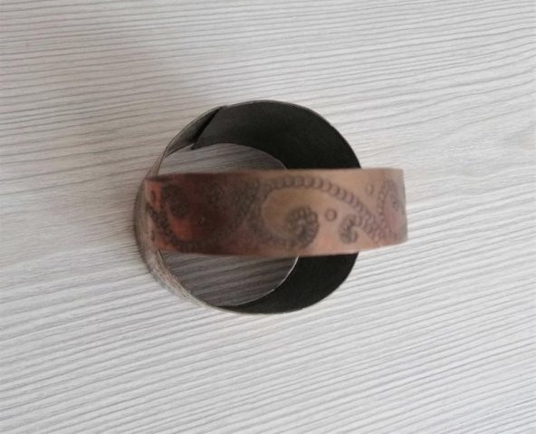 El İşi Otantik Bilezik Gerçek Vintage Bakır Osmalı Takı NO 88