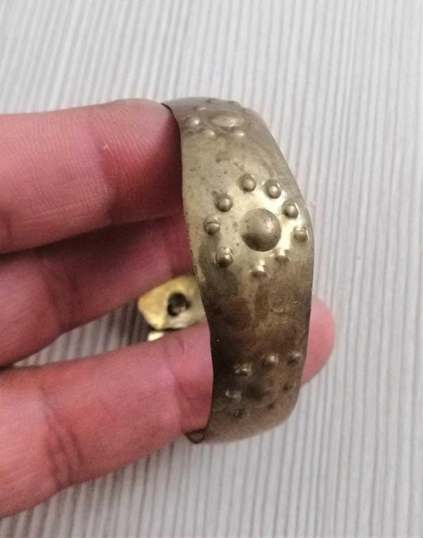 El işi Otantik Bilezik Gerçek Vintage Pirinç Osmalı Takı NO 85 - 3