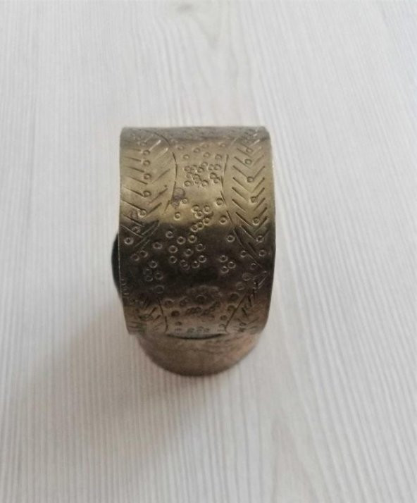 El İşi Otantik Bilezik Gerçek Vintage Pirinç Osmalı Takı NO 91