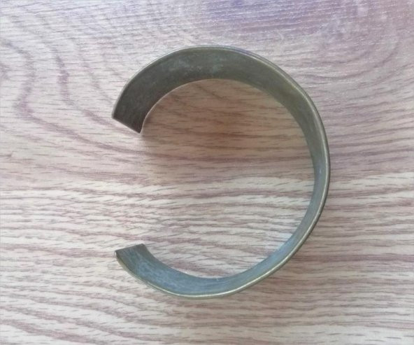 El İşi Otantik Bilezik Gerçek Vintage Bakır Pirinç Yel Bileziği NO 98 - 2