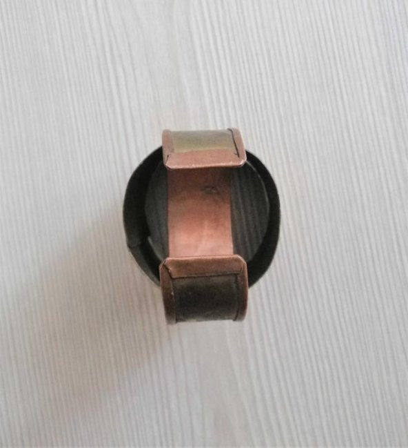 El İşi Otantik Bilezik Gerçek Vintage Bakır Pirinç Karışımı Osmalı Takı NO 87 - 3