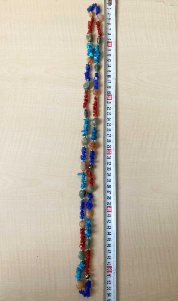 VİNTAGE AVRUPA EL YAPIMI DOĞAL TAŞ KOLYE KONDÜSYONU İYİDİR - 2