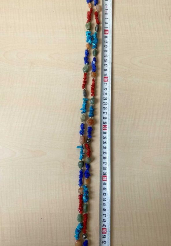 VİNTAGE AVRUPA EL YAPIMI DOĞAL TAŞ KOLYE KONDÜSYONU İYİDİR - 3