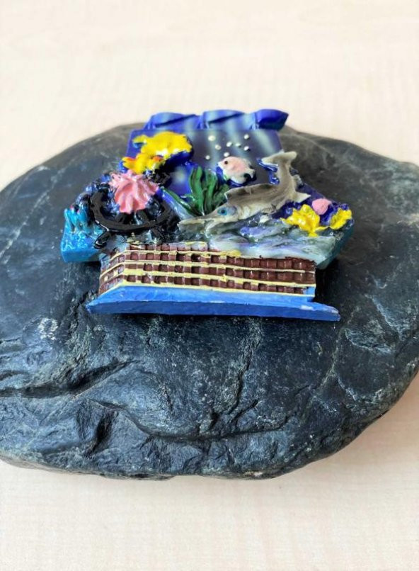 DENİZ CANLILARI TEMALI MAGNET BATIK GEMİ TEMALI MAGNET - Resim 2