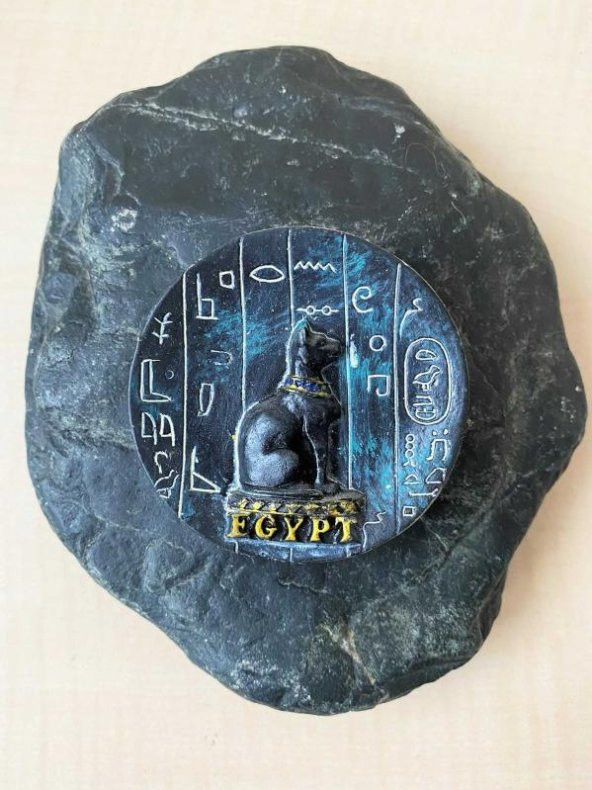EGYPT MAGNET MISIR TEMALI MAGNET SİYAH KÖPEK TEMALI MAGNET NO 09