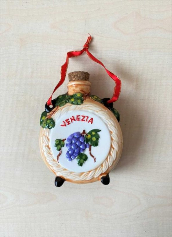 Sanat Taciri - İçki Matarası Seramik Venezia İtalya Venedik Mantarlı Matara - 2