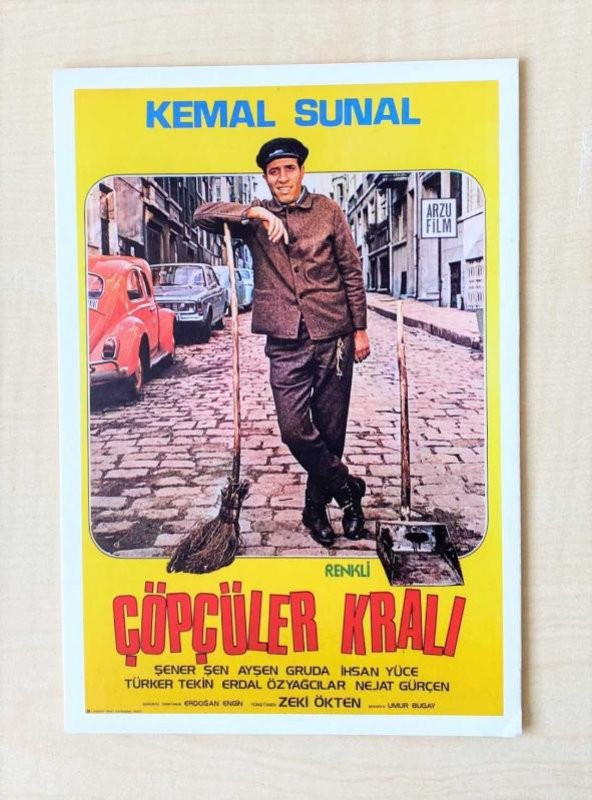 ÇÖPÇÜLER KRALI ZEKİ ÖKTEM KEMAL SUNAL YEŞİLÇAM FİLM KARTPOSTALI 10X15 CM