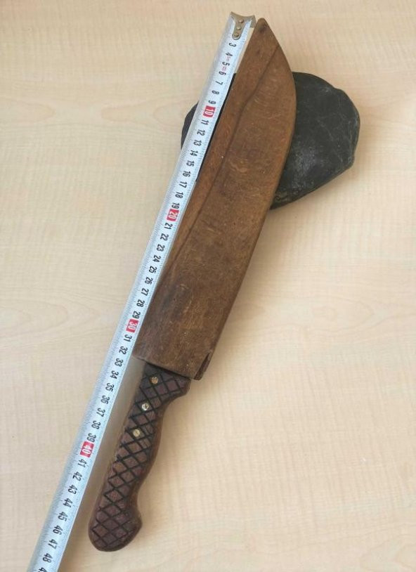 46cm Ahşap Kınlı El yapımı Çelik Bıçak Kamp Bıçağı TEMİZ - 2