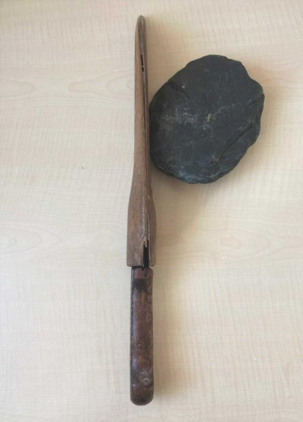 46cm Ahşap Kınlı El yapımı Çelik Bıçak Kamp Bıçağı TEMİZ - 3