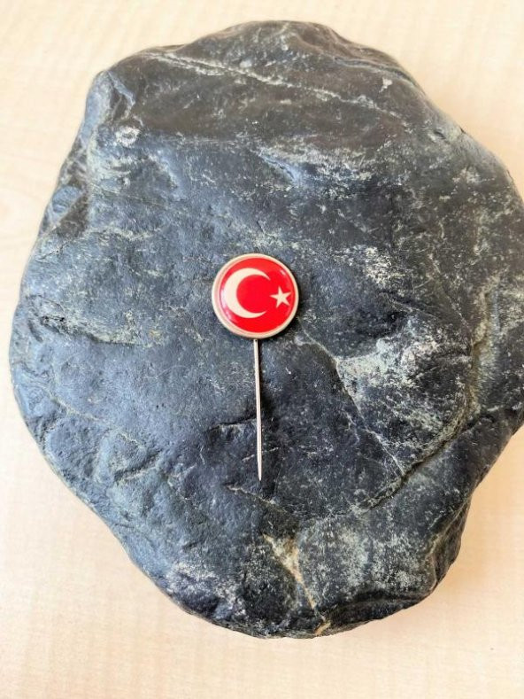 VİNTAGE TÜRK BAYRAĞI ROZET İĞNELİ BAYRAK ROZET YAKA BROŞU