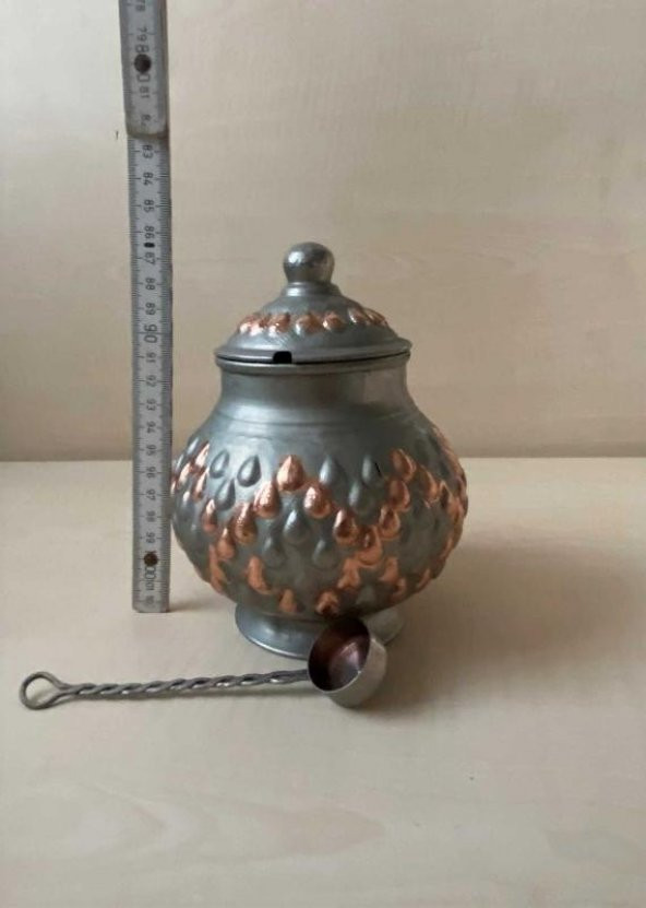 ANTİKA BAKIR ŞEKERLİK BAKIR KAPAKLI KUTU - 2