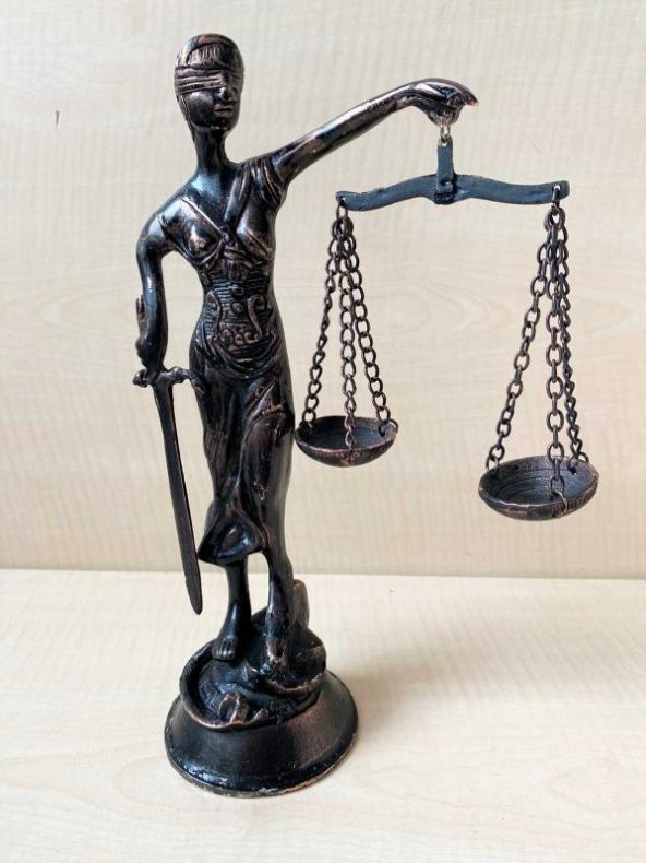 THEMİS ADALET HEYKELİ METAL ADALET BİBLOSU ZİN MALZEMEDEN BİBLO - 2