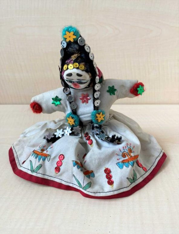 El Yapımı Köylü Kadını Oyuncak Bebek NO 94 - Resim 4