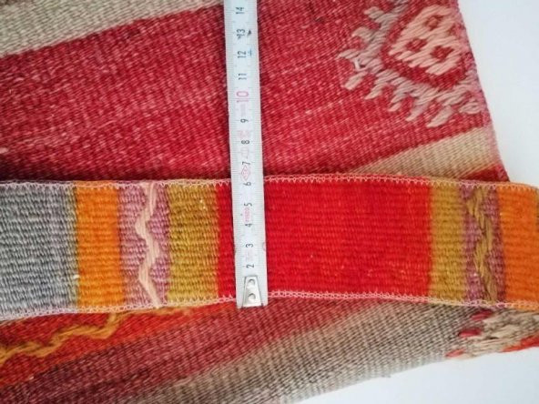 Antika Çanta Orjinal El Dokuma Kilim Omuz Çantası Yöresel Eski Saten Kumaş Kaplı Askılı Çanta no 6 - 2