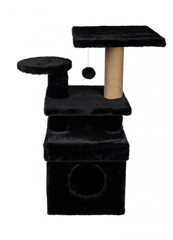 Dubex 65x39x85 cm Kedi Oyun Evi ve Tırmalama Platformu Siyah